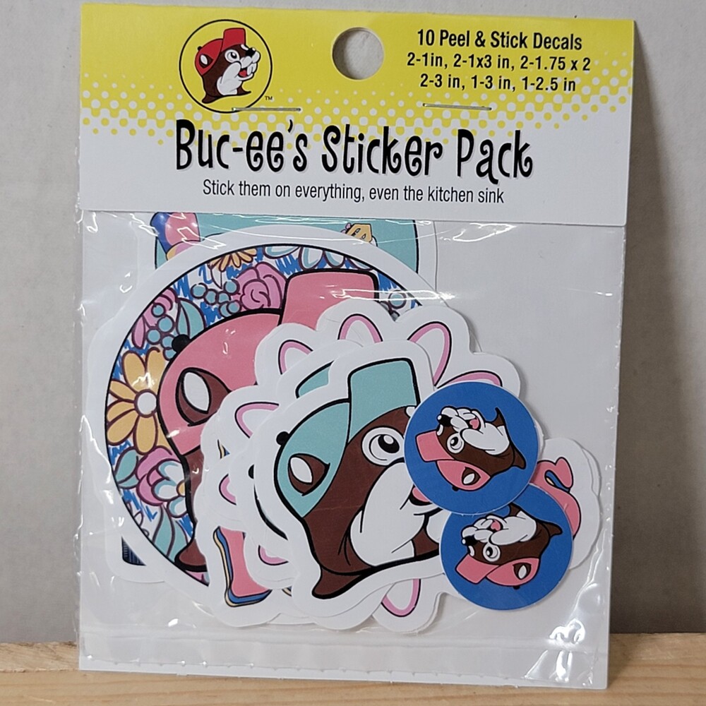 Buc-ee's Sticker Pack: 10 Peel & Stick Decals - SEALED